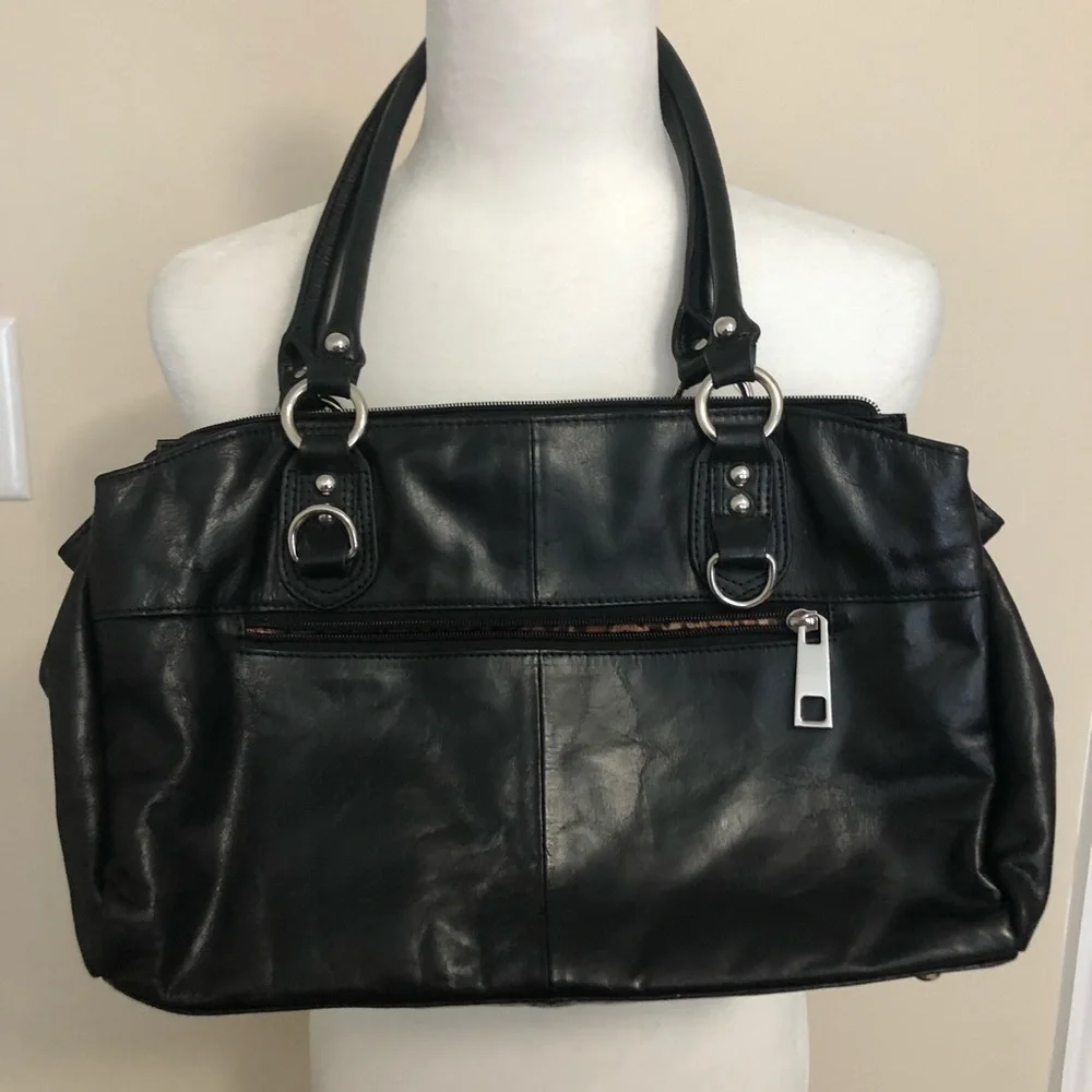 Pella Studio Leather Handbag, double handles